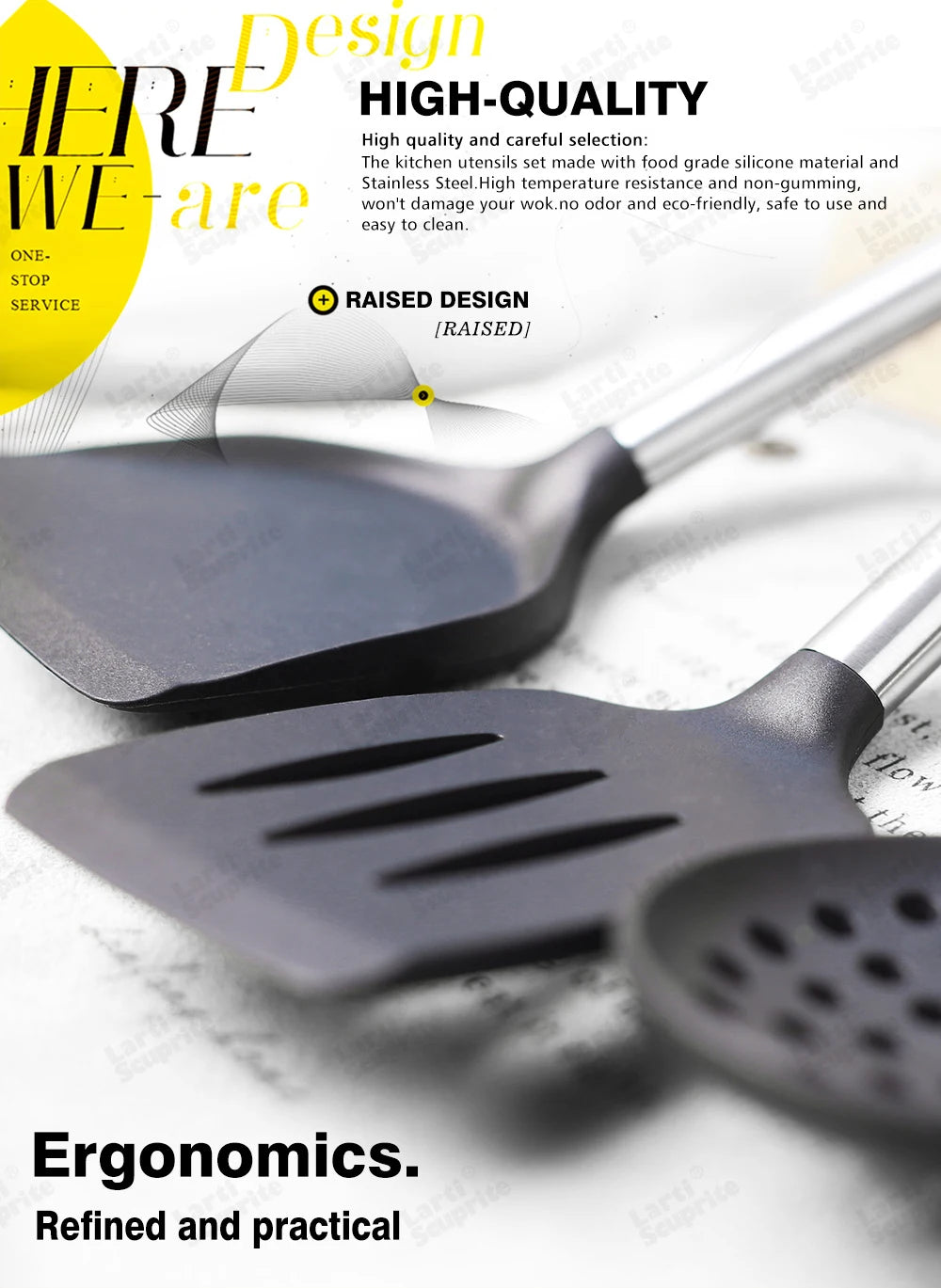 1 Pcs Silicone Kitchenware Kitchen Accessories Cooking Utensils Spatula Turner Heat-resistant Soup Spoon Shovel Pasta Colander