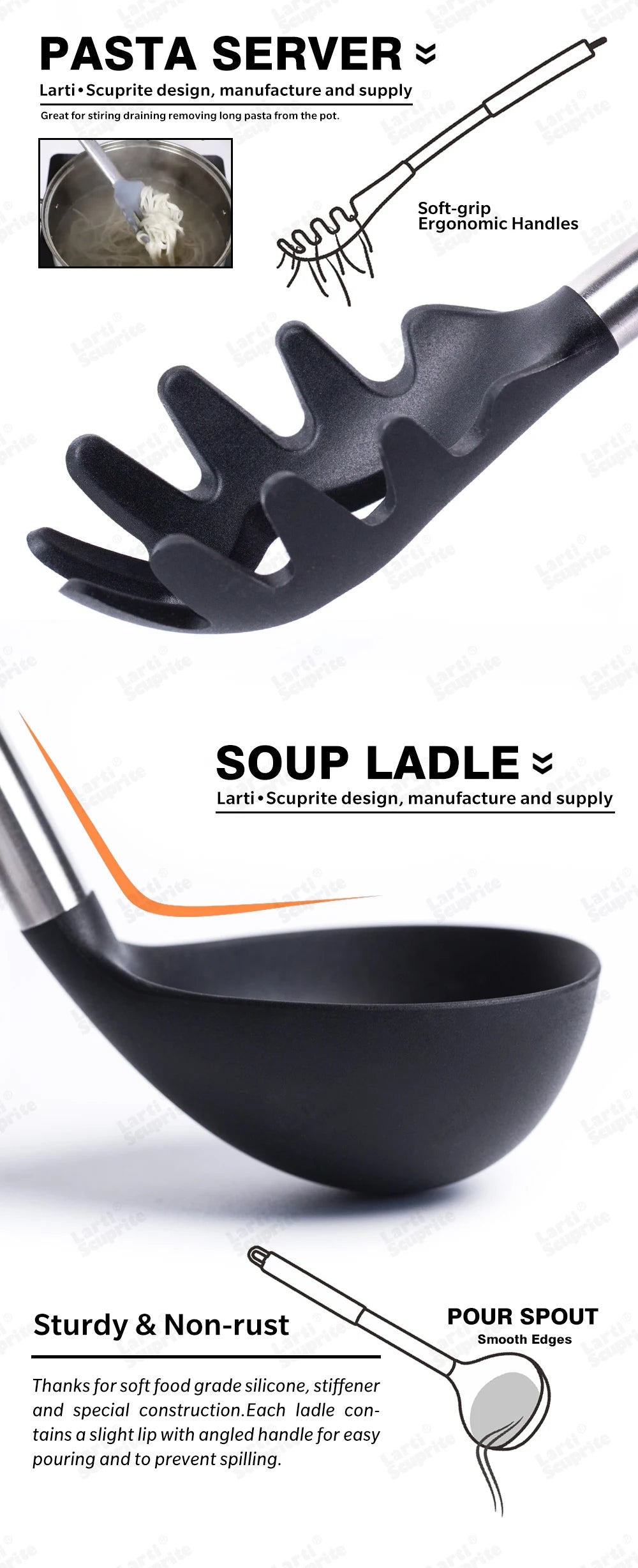 1 Pcs Silicone Kitchenware Kitchen Accessories Cooking Utensils Spatula Turner Heat-resistant Soup Spoon Shovel Pasta Colander