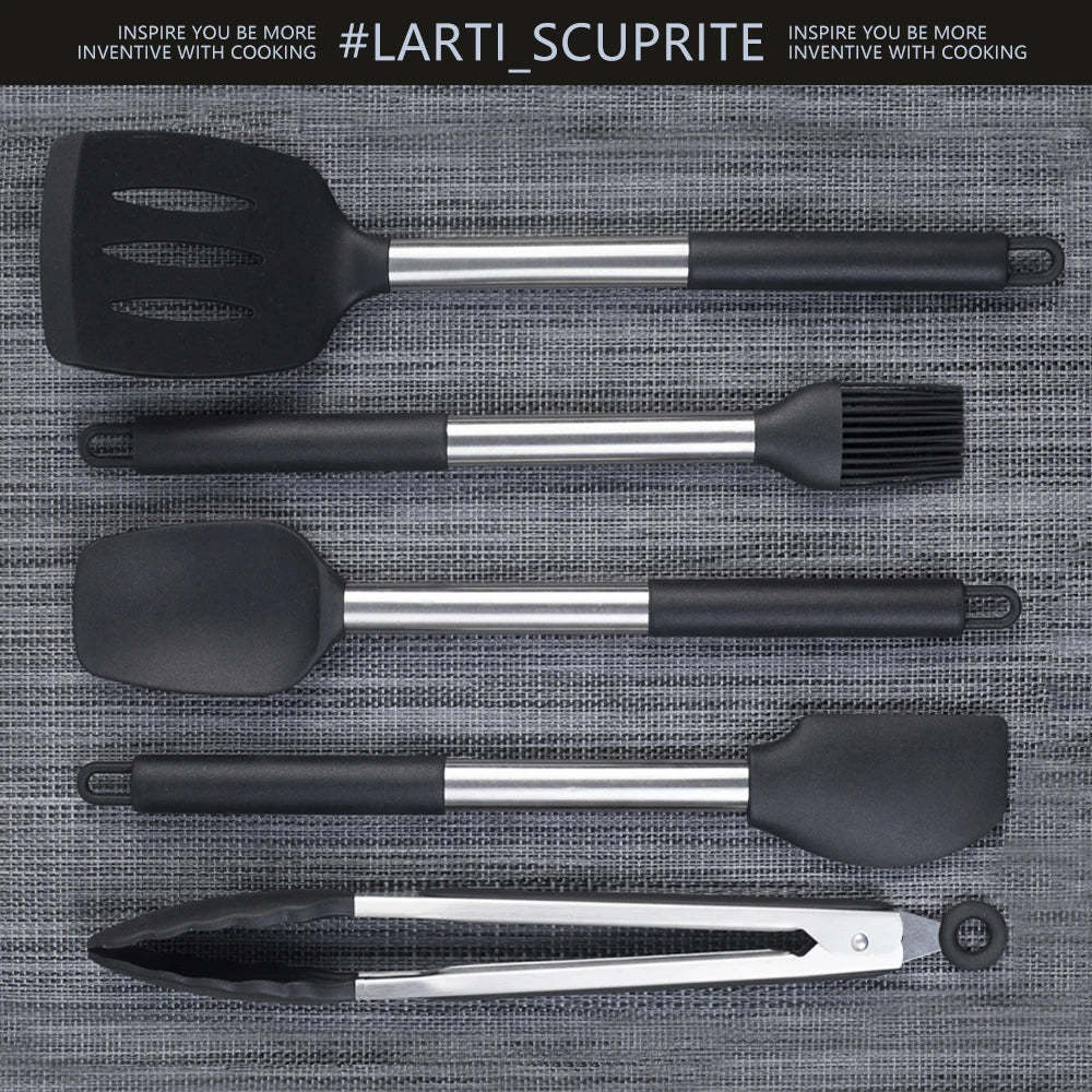 1 Pcs Silicone Kitchenware Kitchen Accessories Cooking Utensils Spatula Turner Heat-resistant Soup Spoon Shovel Pasta Colander