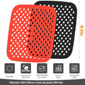 Air Fryer Silicone Pot Thick Reusable Silicone Square Air Fryer Liners Replacement of Parchment Liner Paper Air Fryer Basket