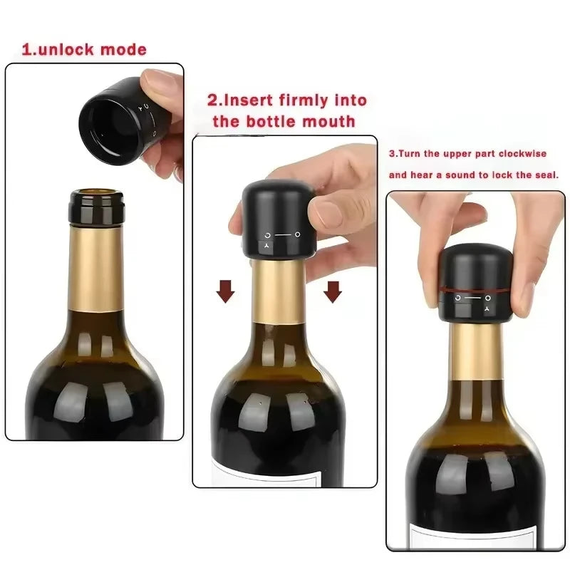 1/2pcs Sealing Red Wine Champagne Stoppers Rotating Leak Proof Reusable Leakproof Stoppers Domestic Kitchen Keep Fresh Tools