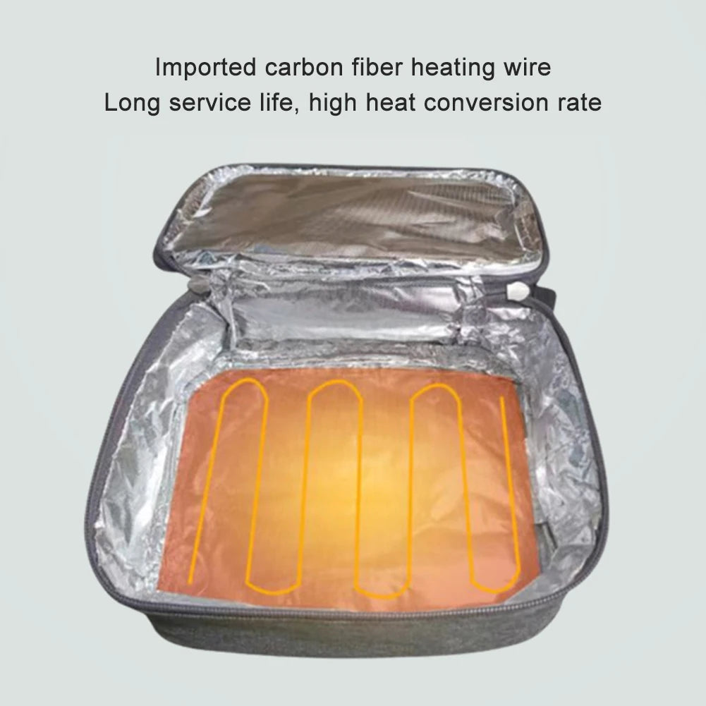 USB Rechargeable Portable Electric Lunch Bag Food Heater Warmer Portable Lunch Warmer Reusable Insulated Lunch Bag 3 Heat Levels