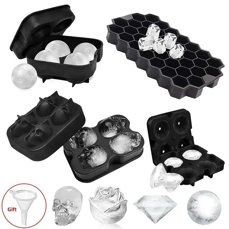 Food Grade Silicone Square Round Ice Cube Maker Diamond Rose Shaped Ice Cube Mold High Quality Ice Cube Tray for Making Drinks