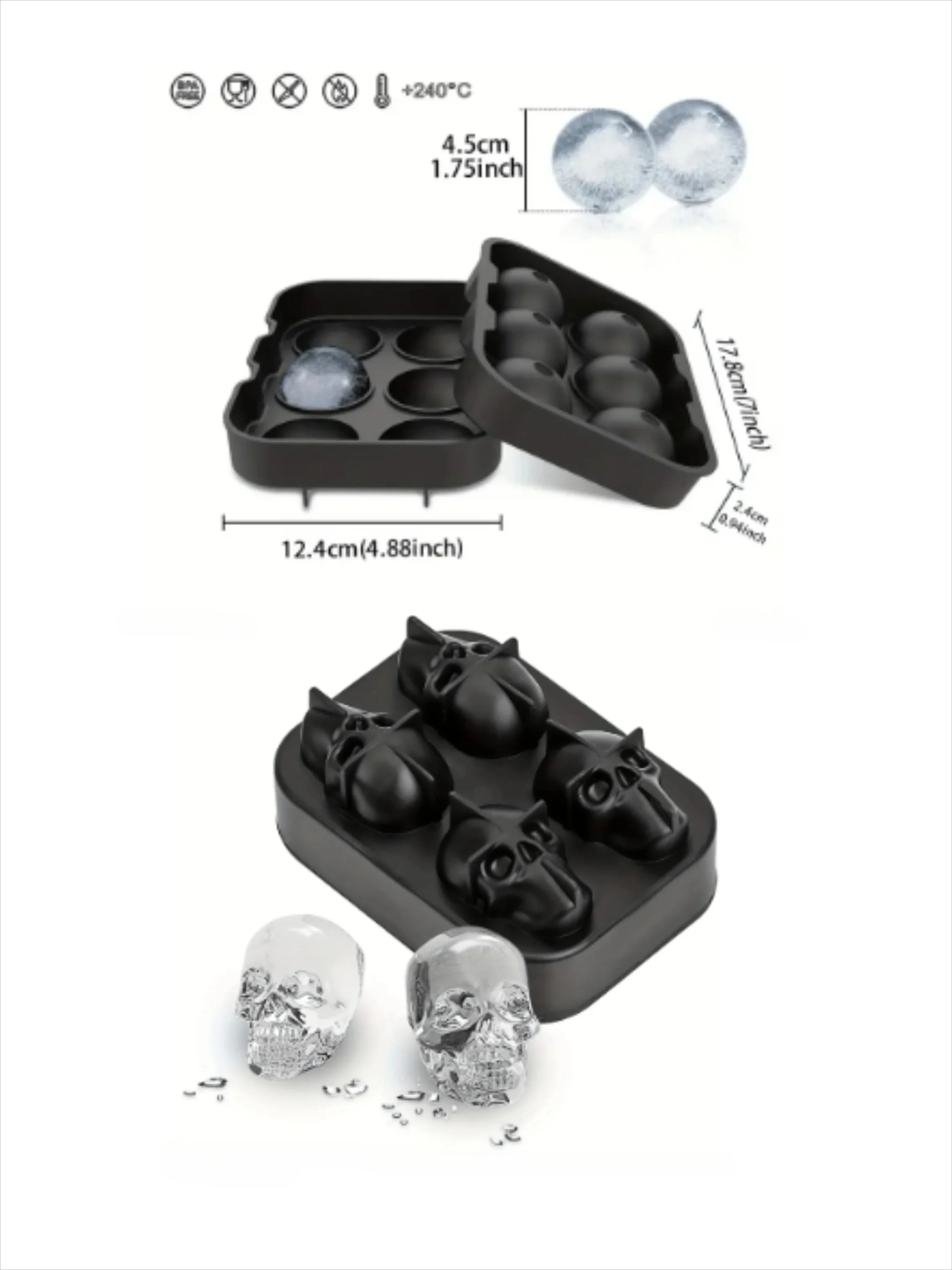 Food Grade Silicone Square Round Ice Cube Maker Diamond Rose Shaped Ice Cube Mold High Quality Ice Cube Tray for Making Drinks