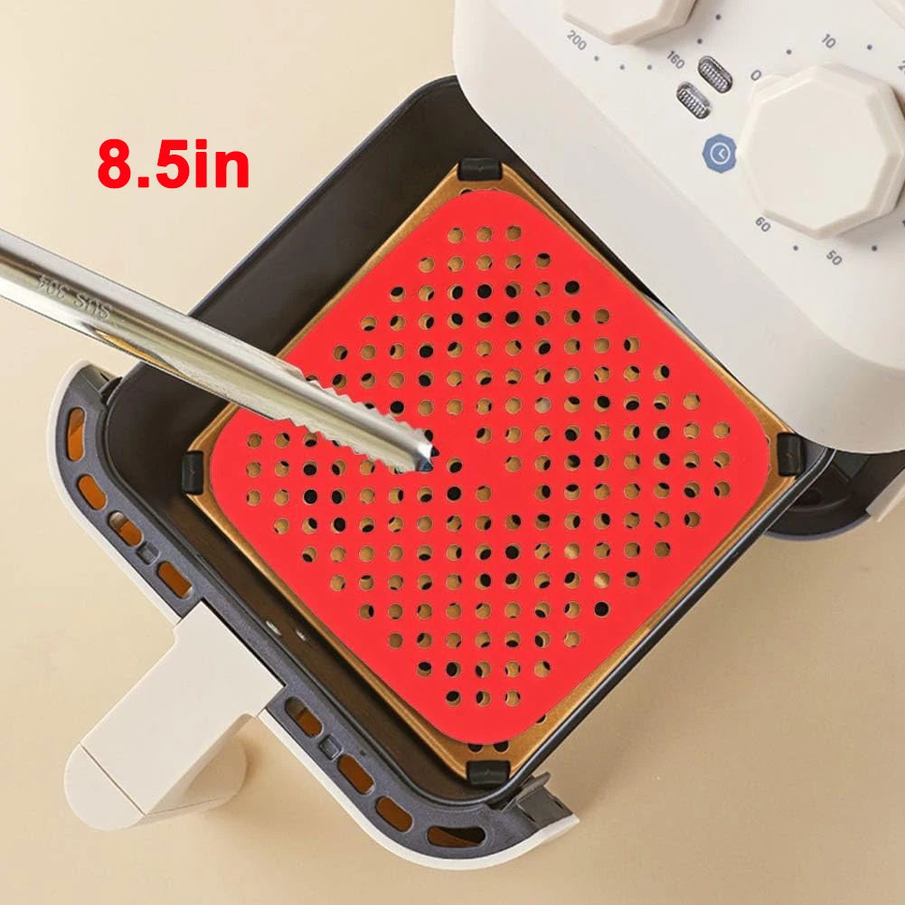 Air Fryer Silicone Pot Thick Reusable Silicone Square Air Fryer Liners Replacement of Parchment Liner Paper Air Fryer Basket