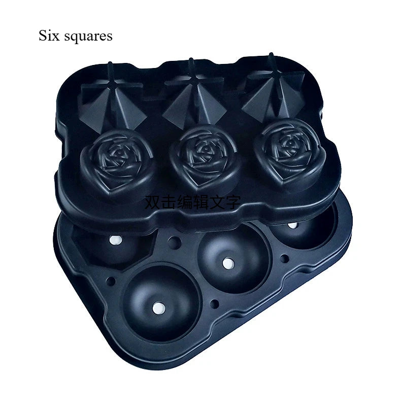 Food Grade Silicone Square Round Ice Cube Maker Diamond Rose Shaped Ice Cube Mold High Quality Ice Cube Tray for Making Drinks