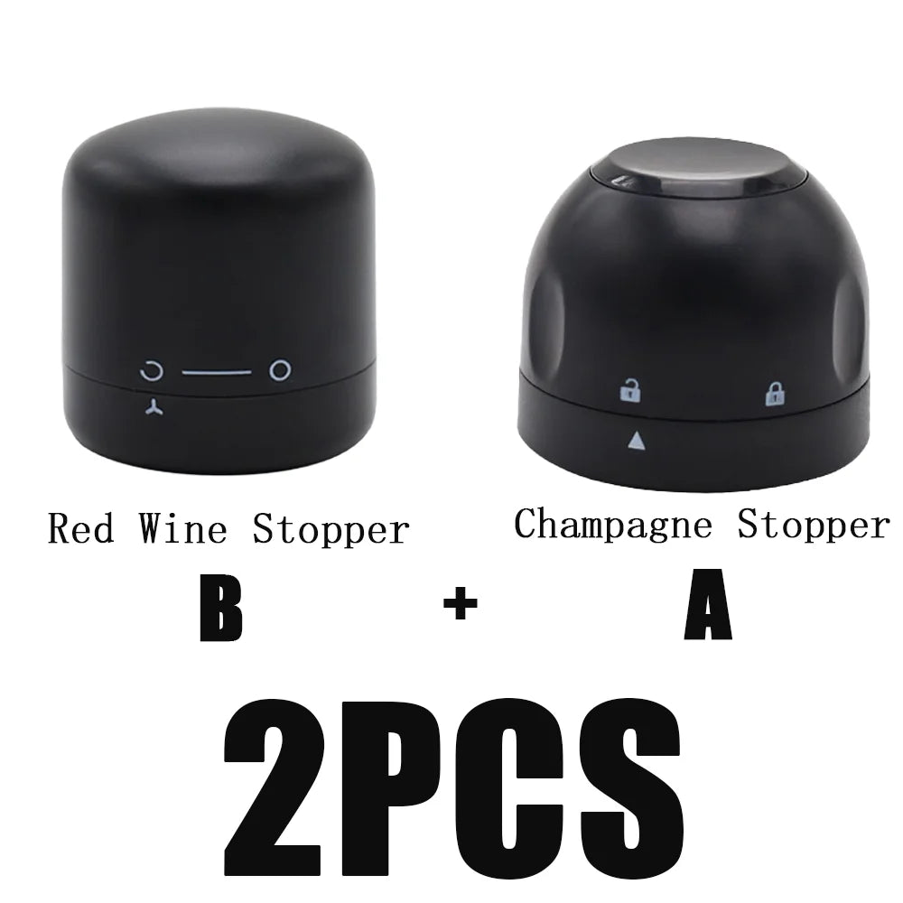 1/2pcs Sealing Red Wine Champagne Stoppers Rotating Leak Proof Reusable Leakproof Stoppers Domestic Kitchen Keep Fresh Tools