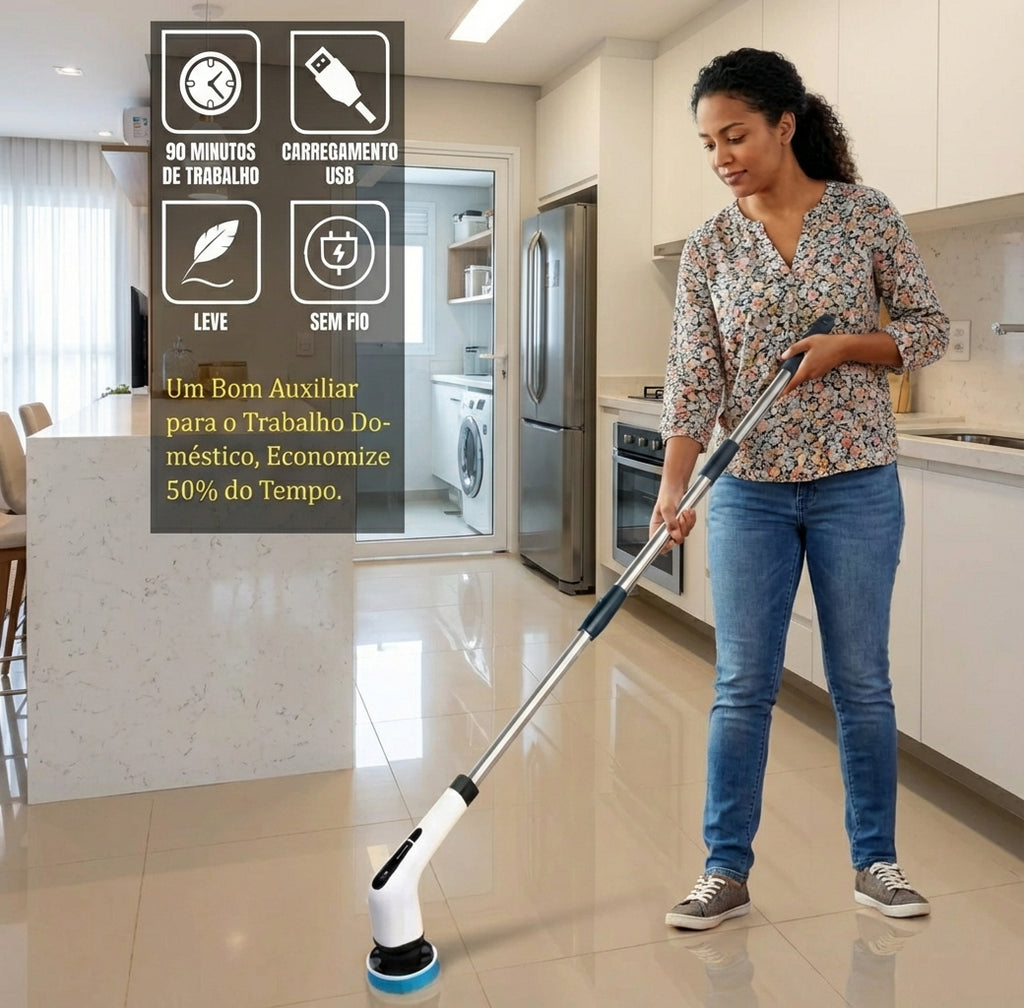 Escova Elétrica Giratória 9 em 1 - Limpeza Profunda KazaPrime