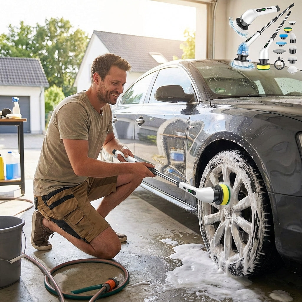 Escova Elétrica Giratória 9 em 1 - Limpeza Profunda KazaPrime