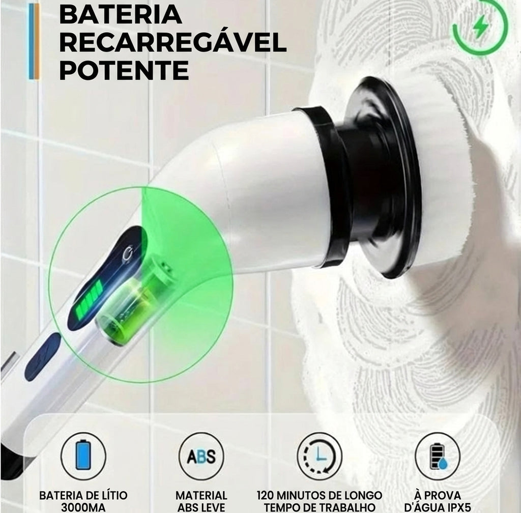 Escova Elétrica Giratória 9 em 1 - Limpeza Profunda KazaPrime